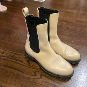 Made in Portugal Genuine Leather Ivory Boots 7.5
